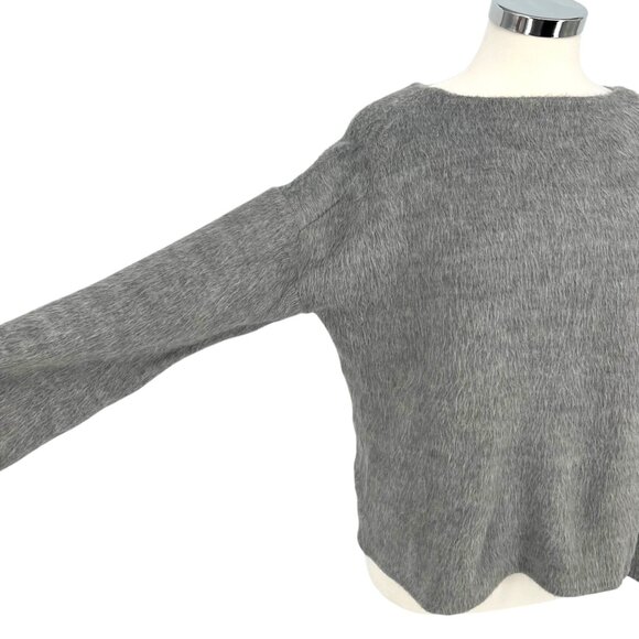 Theory Textured Cozy Pullover Sweater Gray Size Medium - Picture 4 of 11